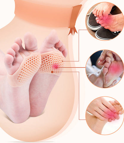 Gel Forefoot Cushions with Ventilation Holes – Relief for Ball of Foot Pain, Neuroma & Metatarsalgia – Washable Inserts for Shoes & Socks