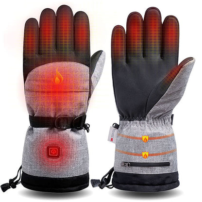 Battery-Powered Heated Winter Gloves with Touchscreen Fingers & 3 Temperature Settings for Skiing, Outdoor Work