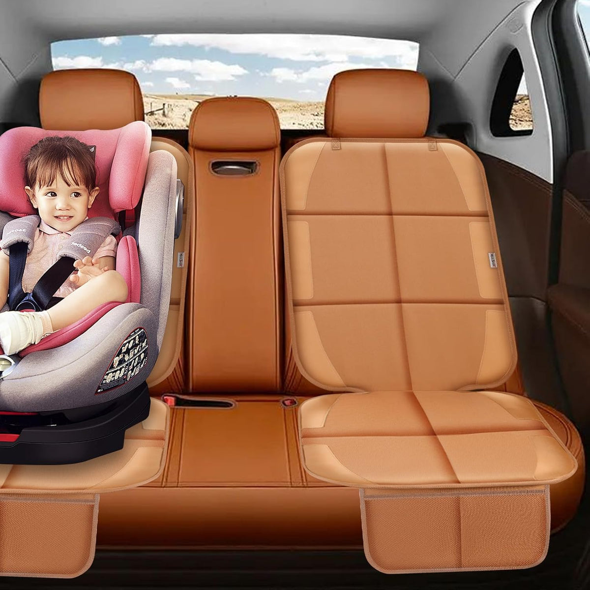 Ortekor Child / Pet Car Seat Protector | Durable Waterproof Cover with Non-Slip Backing | Easy Clean for Ultimate Protection