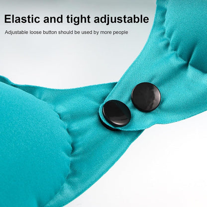 Inflatable Neck Travel Pillow with Built-In Hand Pump for Airplane, Car & Train Trips | Waterproof Ergonomic Support | Compact Portable Desi