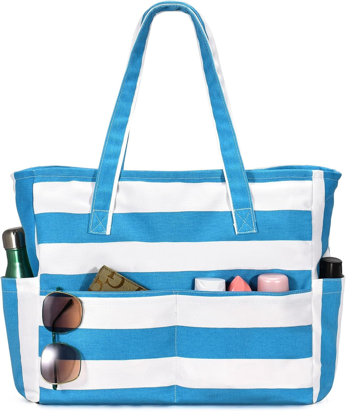 Ortekor Large Waterproof Beach Tote Bag with Zipper | Sandproof Design for Travel & Vacation Essentials