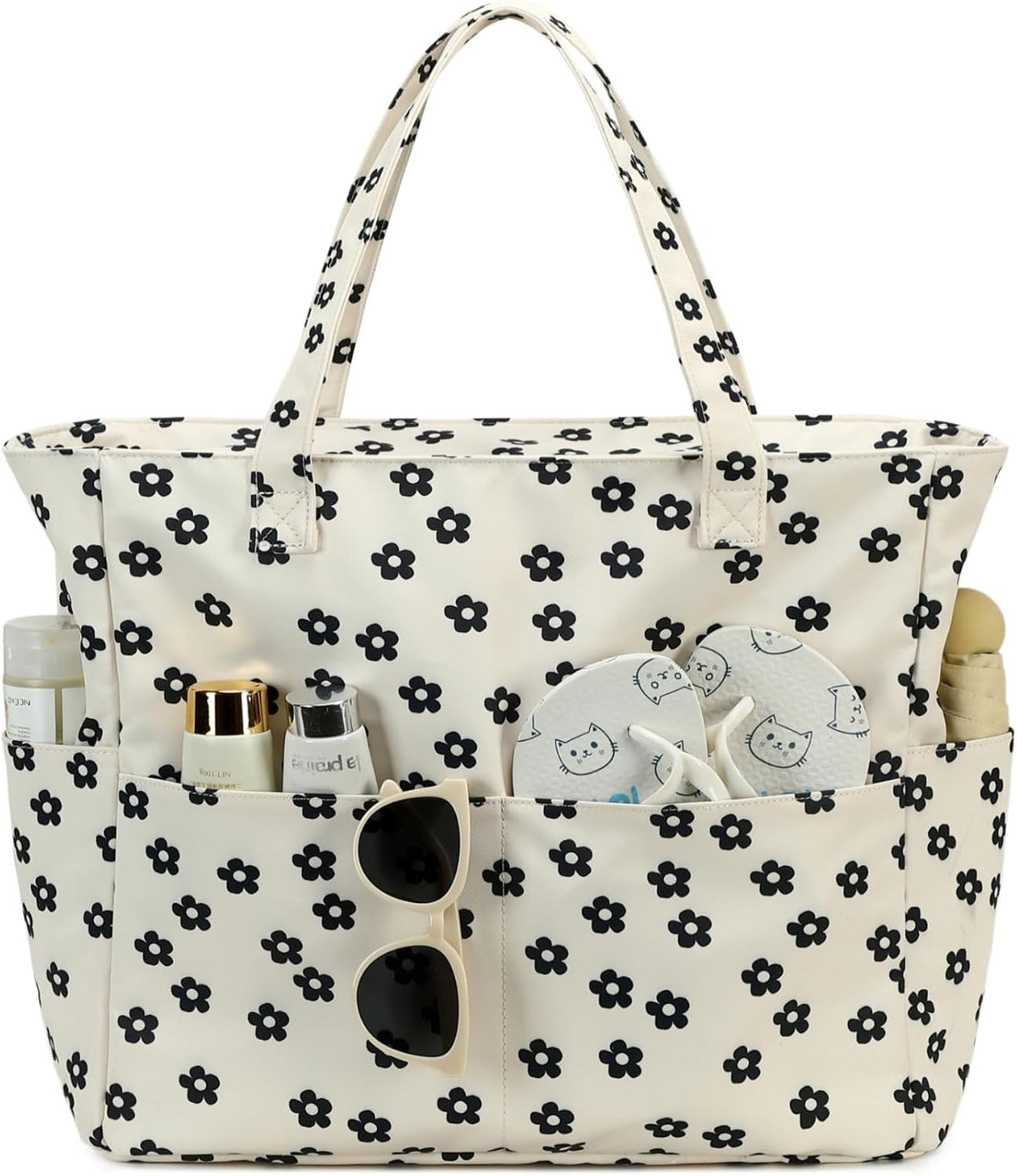 Coastal Escape | Extra Large Waterproof Beach Tote Bag with Wet Compartment | Stylish Carry-On for Weekend Getaways