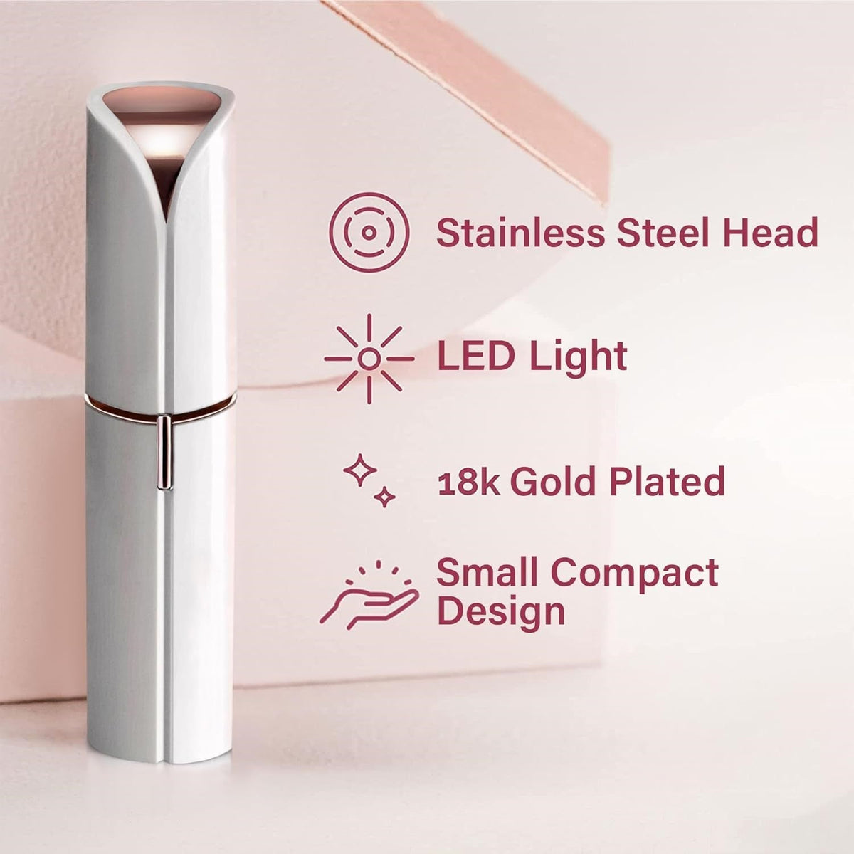 Elegant Facial Hair Removal Tool | Compact Electric Trimmer for Precision Touch-Ups