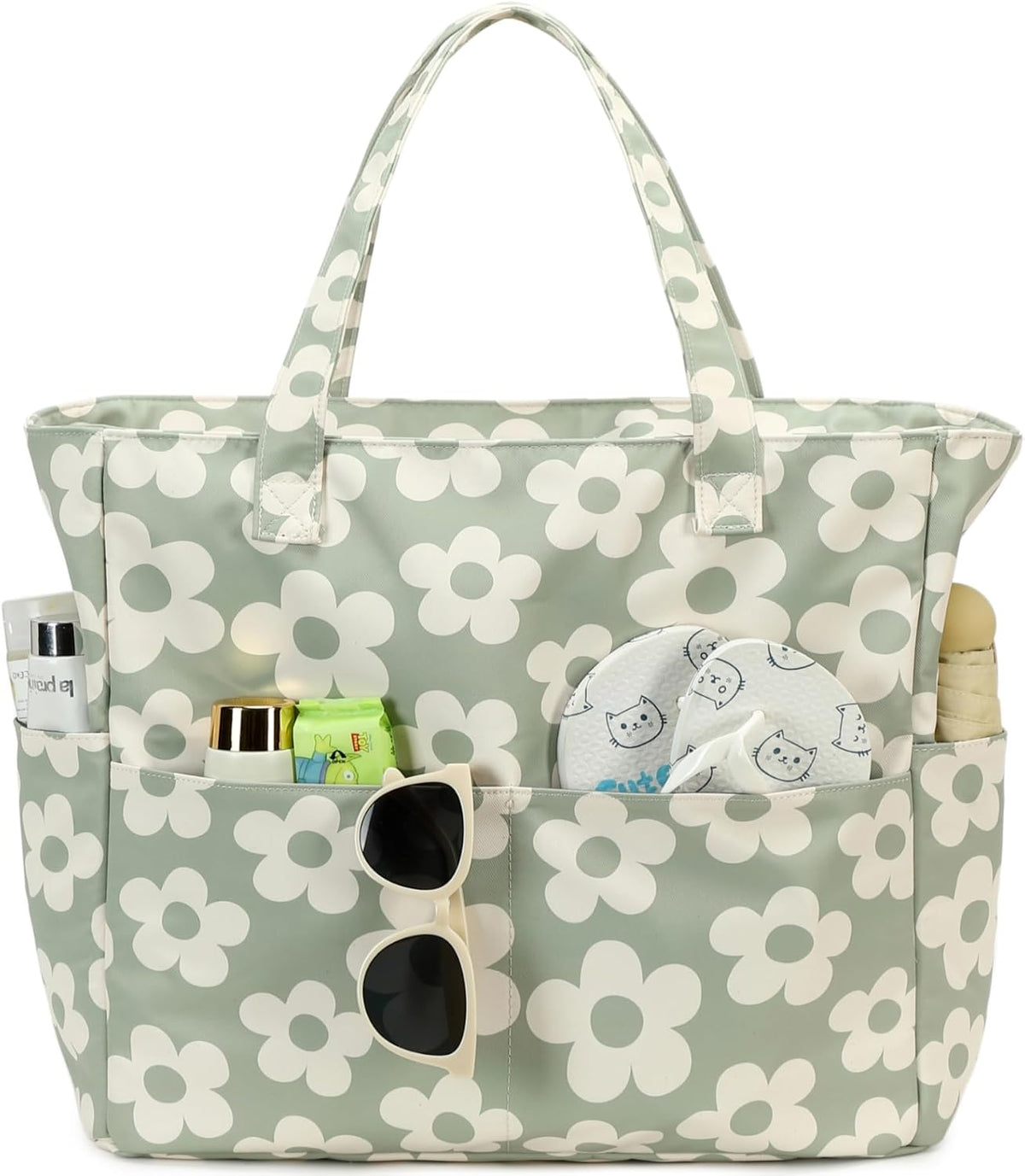 Coastal Escape | Extra Large Waterproof Beach Tote Bag with Wet Compartment | Stylish Carry-On for Weekend Getaways