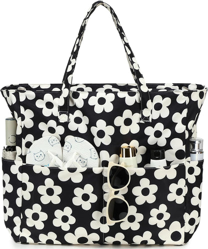 Coastal Escape | Extra Large Waterproof Beach Tote Bag with Wet Compartment | Stylish Carry-On for Weekend Getaways