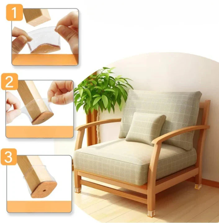 Chair Leg Floor Protectors 24-Pack for Square Legs 0.5-0.75 inch | Felt Pads Furniture Glides Noise Reduction Hardwood Laminate Tile Protect