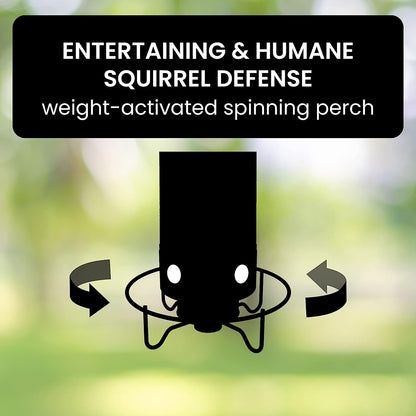 Weighted Rotating Perch Wild Bird Feeder with Anti-Rodent Spin Mechanism for Cardinals, Finches, Chickadees | Hanging Outdoor Seed Station