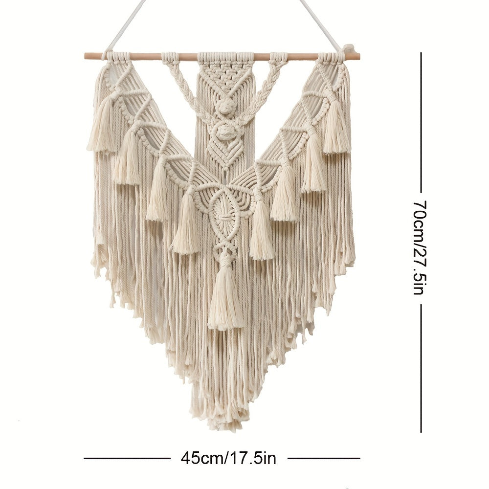 Bramble Macrame Wall Hanging - Handcrafted Cotton Tapestry, Boho Wall Art Decor