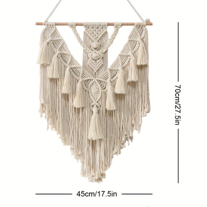Bramble Macrame Wall Hanging - Handcrafted Cotton Tapestry, Boho Wall Art Decor