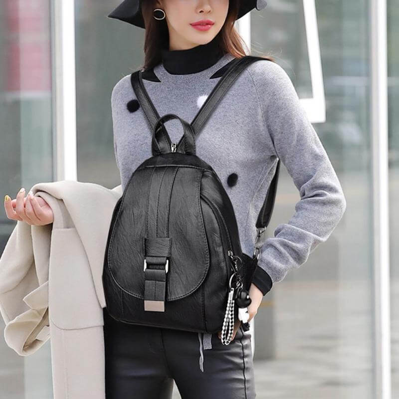 Women's Leather Backpack Purse | Convertible Shoulder Bag for Work & Travel | Handcrafted Premium Cowhide | Multi-Pocket Design