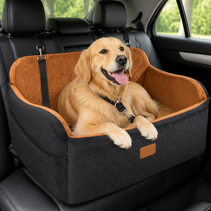 Ortekor Seat-Belt Pass-Through & Washable Cotton Dog Car Seat