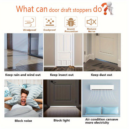 Weatherstrip Seal Self-Adhesive Silicone Bottom Sweep 39 Inches for Entry Doors Garage Basement Interior Exterior Energy Saving Noise Reduct