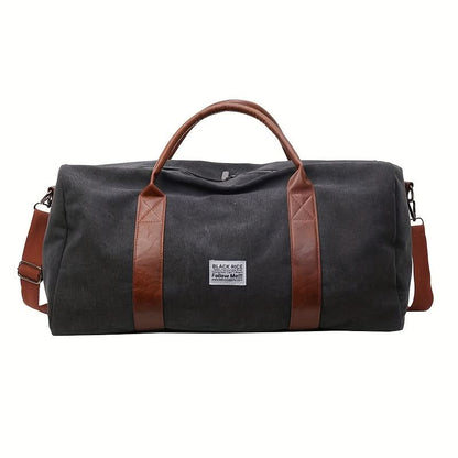 Canvas Overnight Duffel Bag with Multi-Compartment Storage for Travel & Gym