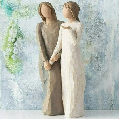 Resin Sister Figurine Statue - Handcrafted Bond of Friendship Decor for Home Shelf Display