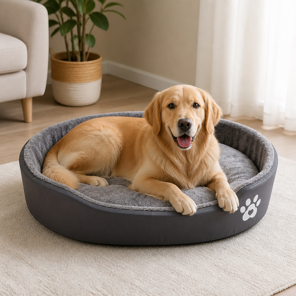 Ortekor Short-Plush Polyester Oval Dog Bed
