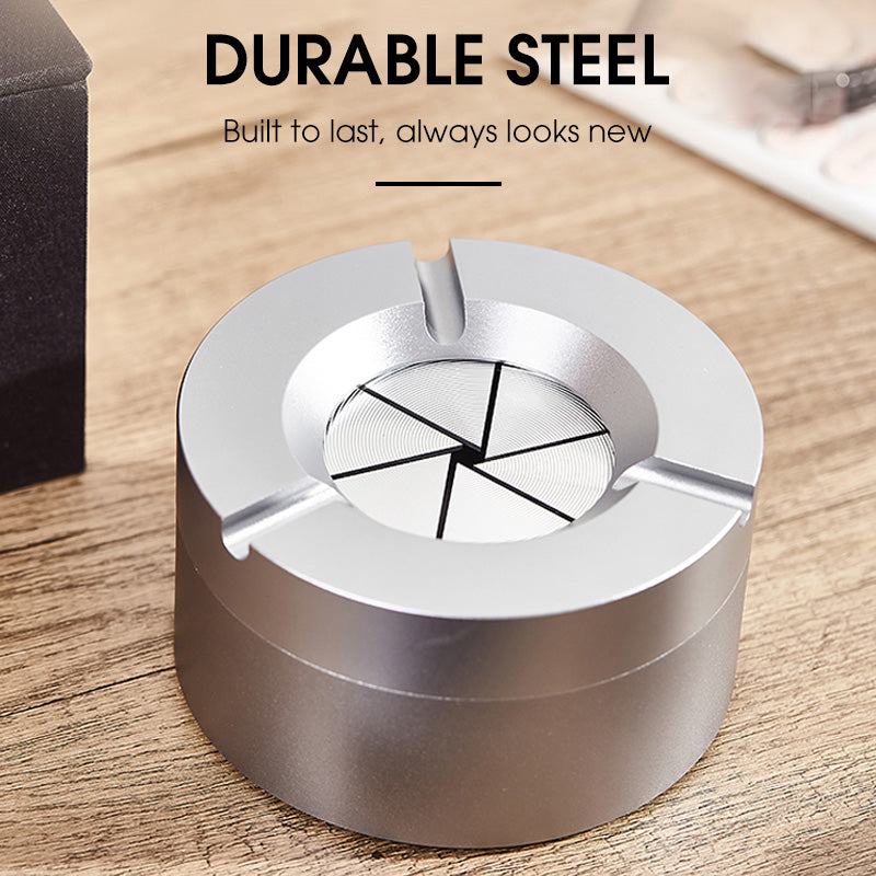 Stainless Steel Twist-Lock Ashtray for Car and Home | Odor-Sealing 360° Rotation Design Smokeless Holder