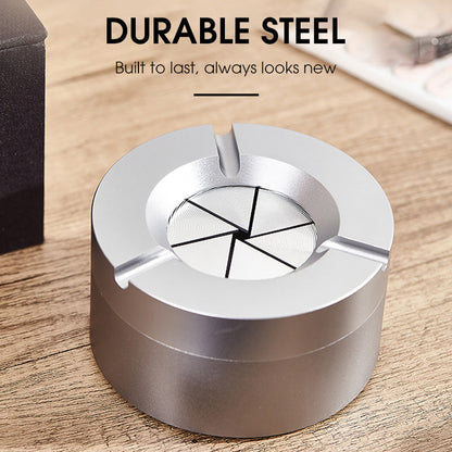 Stainless Steel Twist-Lock Ashtray for Car and Home | Odor-Sealing 360° Rotation Design Smokeless Holder