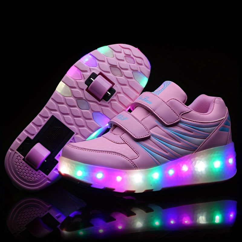 LED Light-Up Roller Sneakers for Kids | Detachable Wheels | Fun Glow Shoes for Girls & Boys