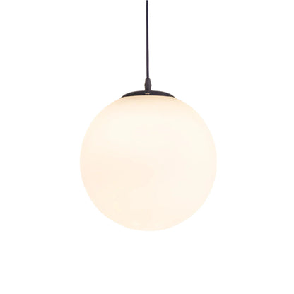 Frosted Glass Globe Hanging Light White Sphere Ceiling Fixture for Kitchen Island Dining Room Bedroom Adjustable Cord Modern Minimalist Desi