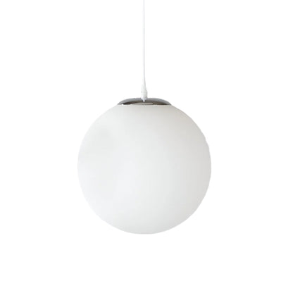 Frosted Glass Globe Hanging Light White Sphere Ceiling Fixture for Kitchen Island Dining Room Bedroom Adjustable Cord Modern Minimalist Desi