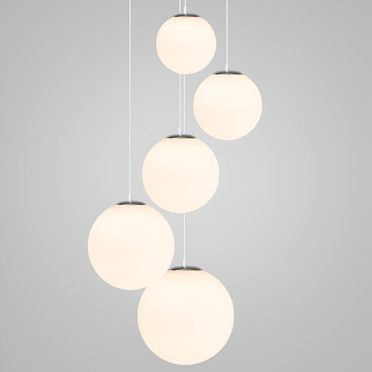 Frosted Glass Globe Hanging Light White Sphere Ceiling Fixture for Kitchen Island Dining Room Bedroom Adjustable Cord Modern Minimalist Desi
