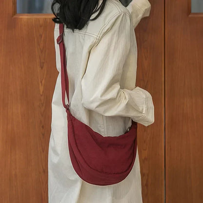 Pleated Hobo Crossbody Bag for Women – Lightweight Nylon Shoulder Purse with Ruched Design for Everyday Carry & Travel