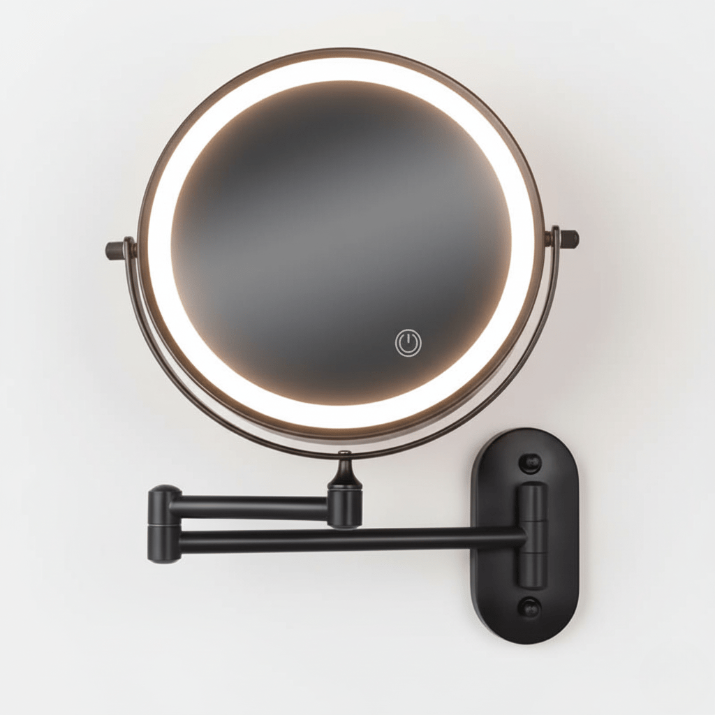 Rechargeable Lighted Vanity Mirror with Magnification & Touch Dimming for Bathroom Counter Makeup Application Skincare Beauty Routine