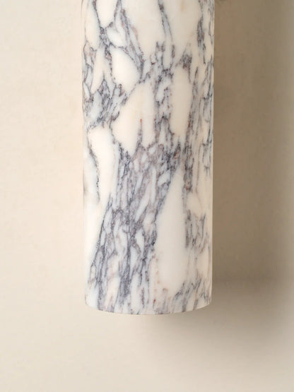 Natural Marble Sconce Dual Beam Design for Vanity Mirror Accent Hallway Bath Dimmable G9 LED Socket 9.4 Inch Height Stone Finish