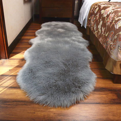 Plush Faux Fur Area Runner 24 × 47 Inches Beige Anti-Slip Backing Hallway Bedroom Entryway Ultra Soft Sheepskin Style Floor Mat for Living R