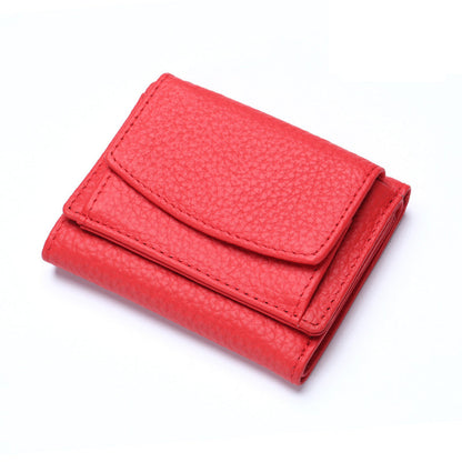 Compact RFID Blocking Leather Wallet for Women – Snap-Close Coin Purse with Card Slots & RFID Shield for Everyday Carry