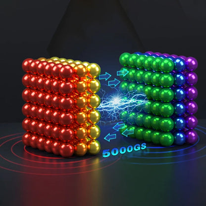 Magnetic Desk Spheres Stress Relief Fidget Set with 216 Mini Building Balls for Creative Puzzle Play Adults Kids STEM Toy