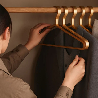 Space-Saving Aluminum Clothes Hangers Set of 4 for Closet Organization, Non-Slip Design for Jackets Dresses Shirts & Business Attire