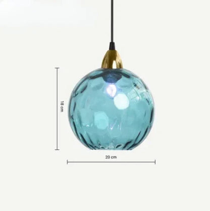 Glass Globe Pendant Light Fixture with Adjustable Cord for Dining Room Kitchen Island Bedroom