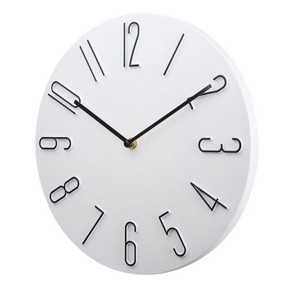 12-Inch Modern Minimalist Wall Clock Silent Quartz Movement ABS Frame Contemporary Round Timepiece for Living Room Bedroom Office Kitchen