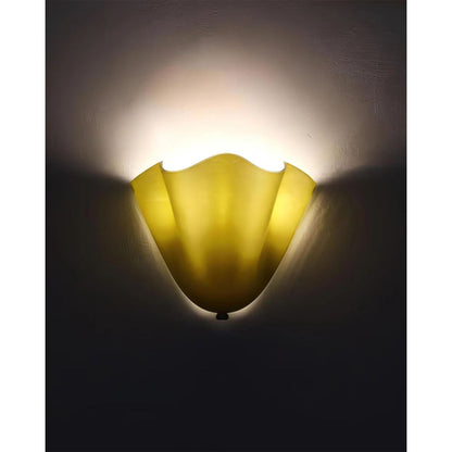 Dual-Socket Sconce Light with Textured Glass Shade in Warm Tones for Entryways & Powder Rooms