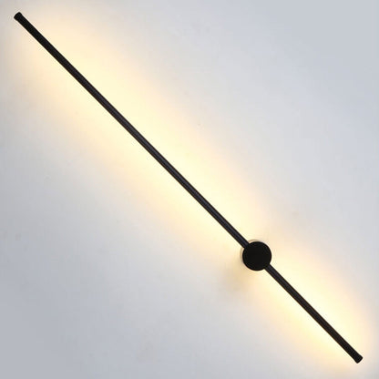 Hardwired LED Sconce Black Aluminum 24 in Contemporary Hallway Bedroom Office Reading Light 600 Lumens Warm White Neutral Dimmable Modern Fi