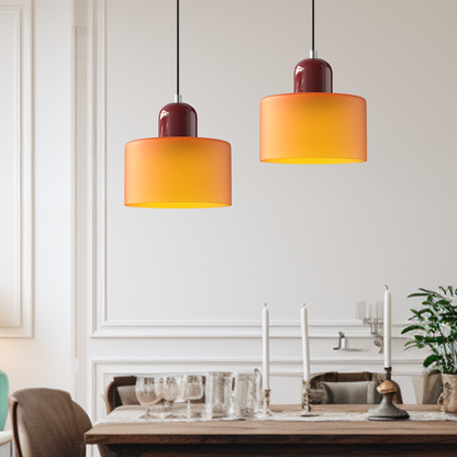 Glass Pendant Light Fixture with Adjustable Cord for Kitchen Island, Dining Room, and Living Room