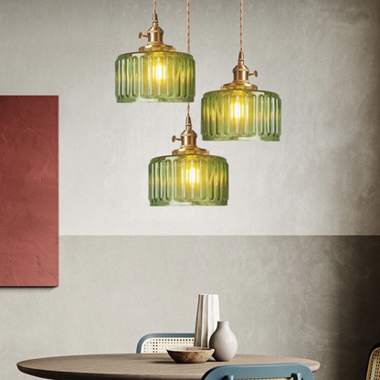 Adjustable Drop Ceiling Light with Textured Glass Shade E27 Socket for Kitchen Island Dining Room Counter Breakfast Bar Scandinavian Modern