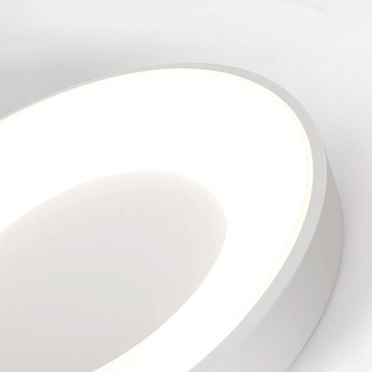 Round Flush Mount LED Fixture Iron Acrylic Low Profile for Bedroom Hallway Living Room Kitchen Dining Room Modern Minimalist Slim Design
