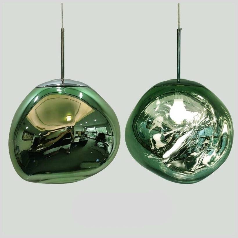 Reflective Globe Hanging Light Fixture Adjustable Height E27 Socket for Kitchens Dining Rooms | Modern Orb Ceiling Lamp Chrome Gold Glass