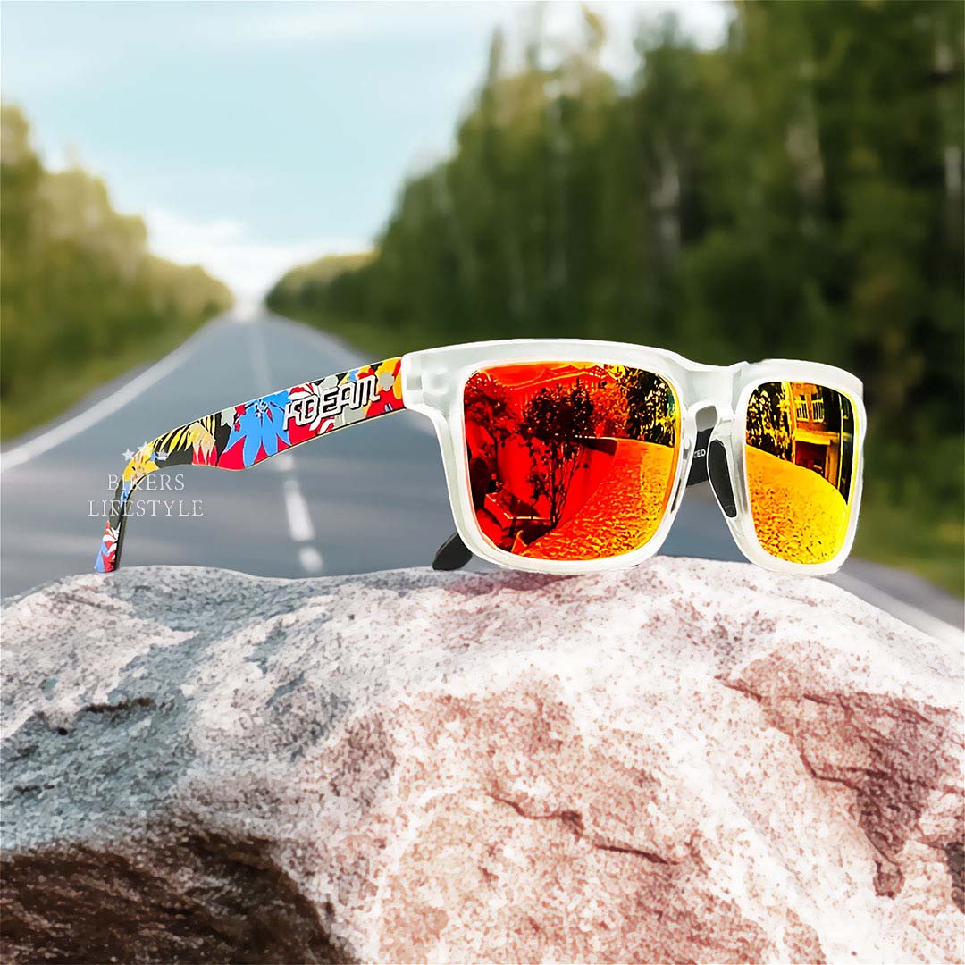 Polarized Riding Sunglasses with Blue Light Filter & UV400 Protection for Motorcycle & City Driving