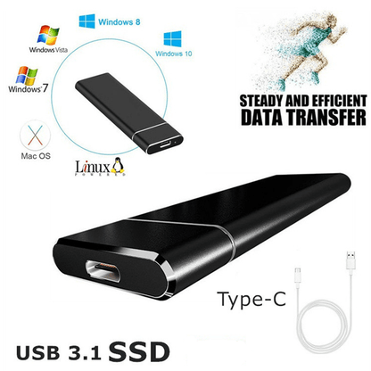 High-Speed Portable External SSD Drive with Aluminum Housing for Mac & PC | Data Backup Storage for Photos, Videos & Creative Projects