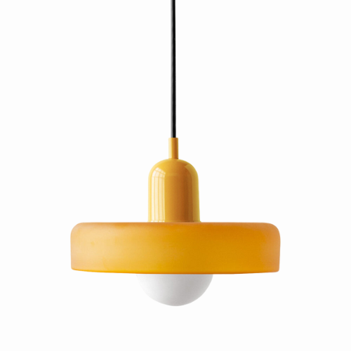 Glass Disc Pendant Light with Adjustable Cord – Modern Ceiling Fixture for Dining Room, Kitchen Island & Living Room