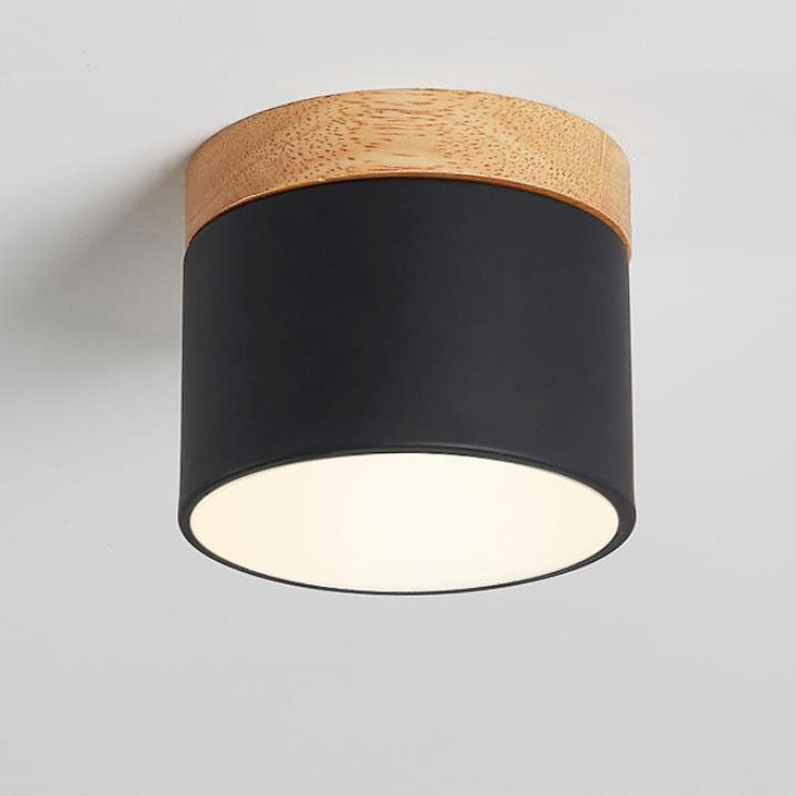 Round Compact LED Ceiling Light with Tri-Color Temperature Switch for Hallways, Bedrooms & Living Rooms | Modern Nordic Style Flush Mount