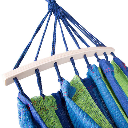 Cotton Blend Swing Hammock with Spreader Bar 102 in Total Length Red Blue for Backyard Patio Camping Outdoor Relaxation Adults Kids Portable
