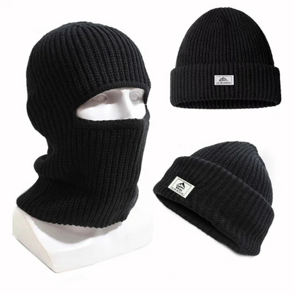 Convertible Winter Beanie with Full Face Coverage for Cold Weather Cycling Hiking Skiing | 2-in-1 Thermal Fleece Balaclava for Men & Women