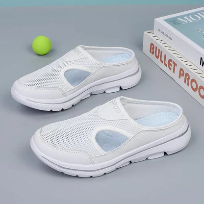 Breathable Mesh Slip-On Slippers with Cushioned Footbed for Men – Open-Back Design for Indoor & Outdoor Wear