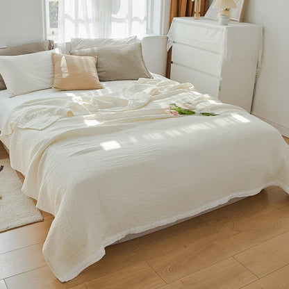 6-Layer Muslin Cotton Blanket Breathable Soft Throw Full Queen King Size for Bed Couch All-Season Lightweight Bedspread Adults Kids