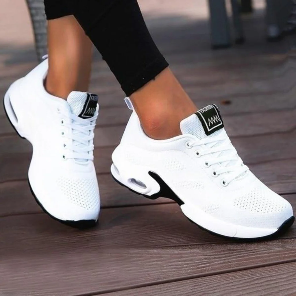 Cushioned Athletic Sneakers for Heel & Knee Support – Women's Lightweight Walking Shoes with Shock-Absorbing Sole for Plantar Fasciitis & Al