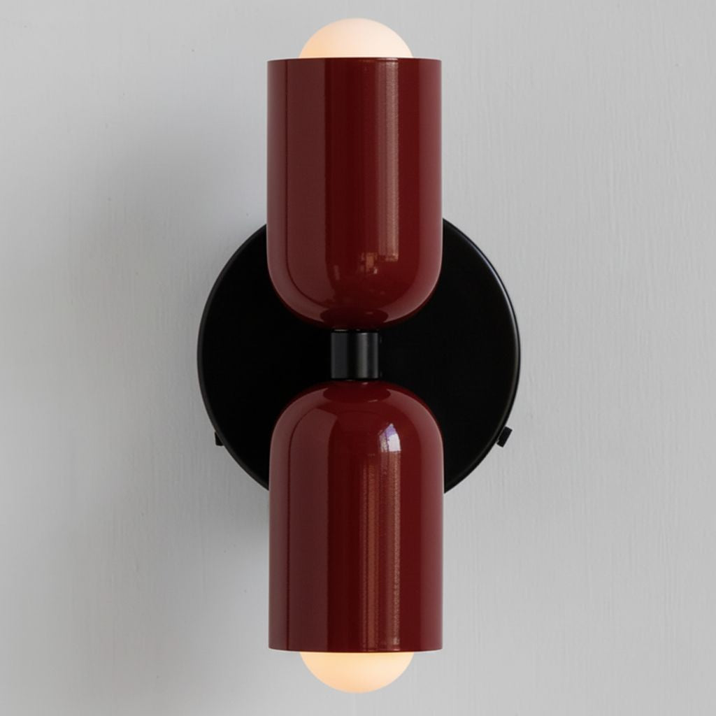 Two-Tone Glass Wall Sconce with Dual Light Uplight Downlight for Bedroom Living Room Hallway Modern Minimalist Home Accent Lighting